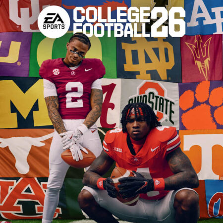 Ryan Williams e Jeremiah Smith na capa do EA Sports College Football 26