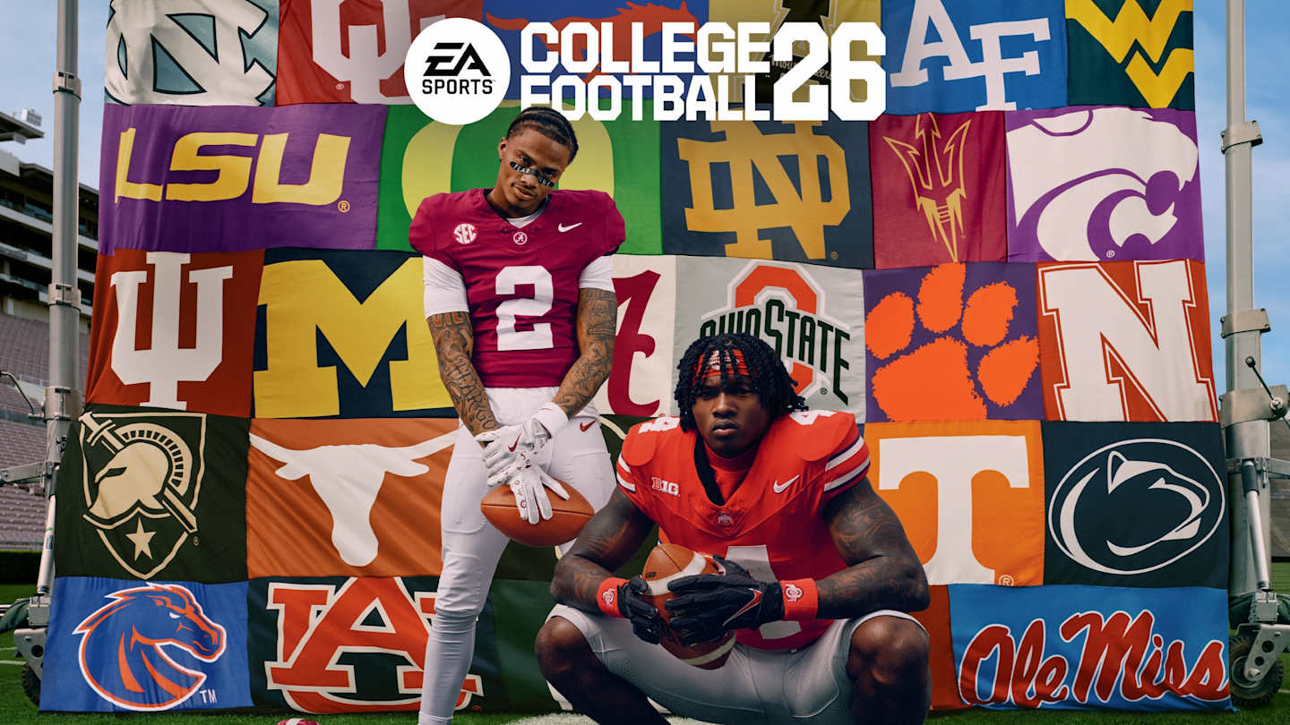 Preview Ryan Williams e Jeremiah Smith na capa do EA Sports College Football 26