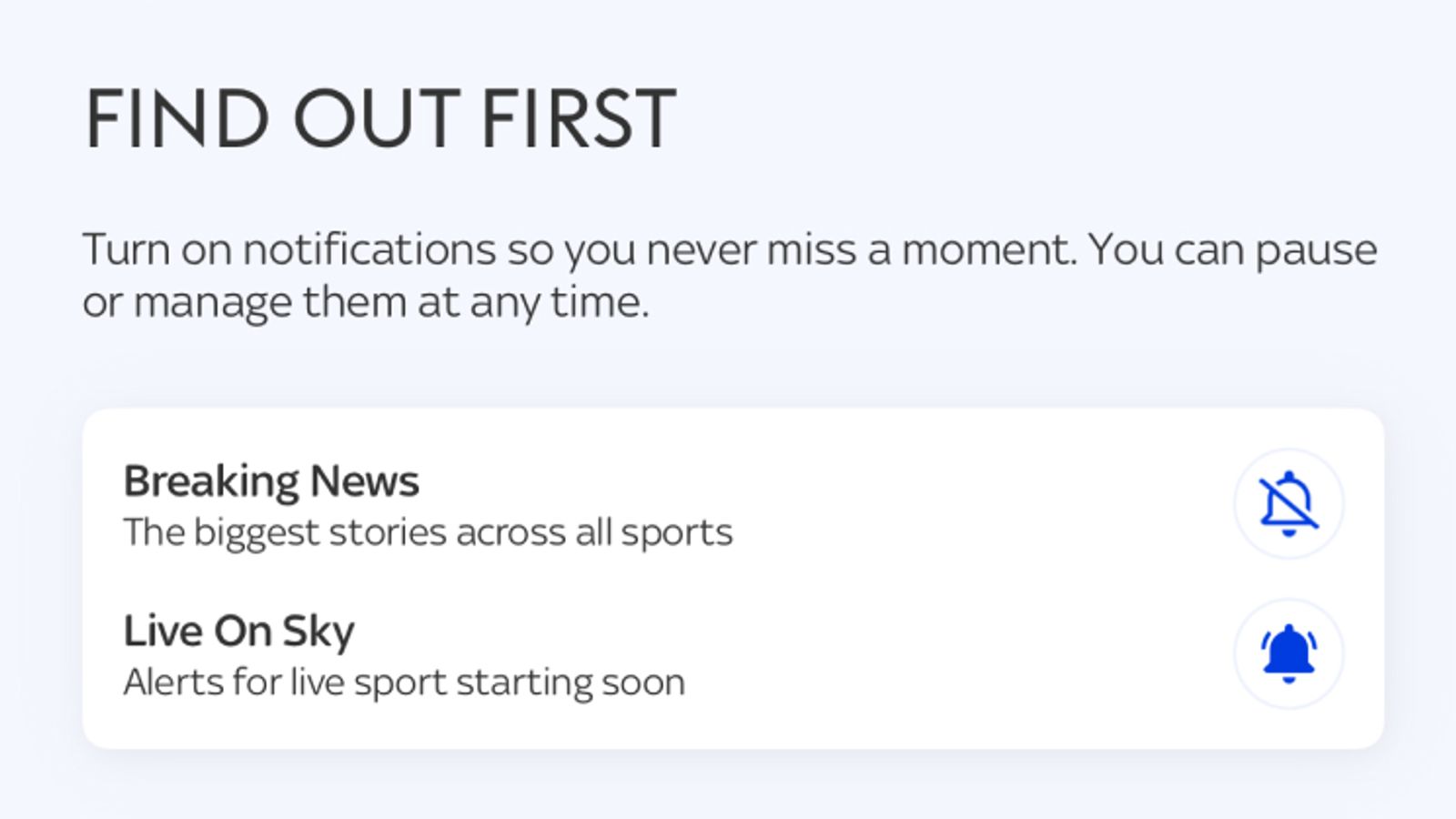 Preview Perguntas Frequentes: Como Personalizar as Notificações Push da Sky Sports